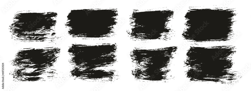 Round Brush Thin Short Background Artist Brush High Detail Abstract Vector Background Set 