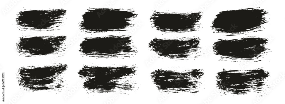 Round Brush Thin Short Background Artist Brush High Detail Abstract Vector Background Set 