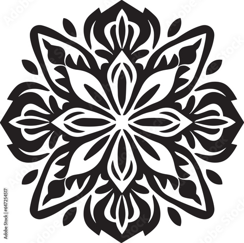 Pattern Mandala Black And White, Vector Template for Cutting and Printing