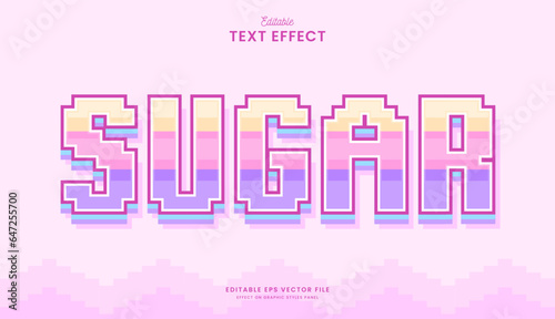 decorative editable pixel sugar text effect vector design