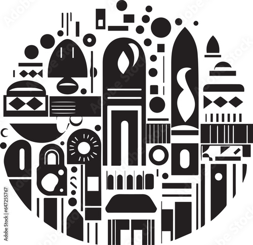 Shopping Bonanza Black And White, Vector Template for Cutting and Printing