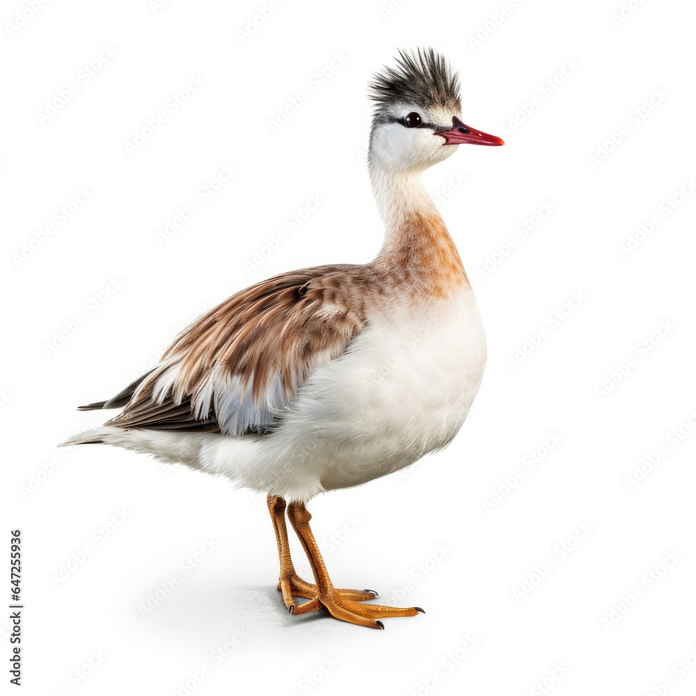 Obraz premium Least grebe bird isolated on white background.