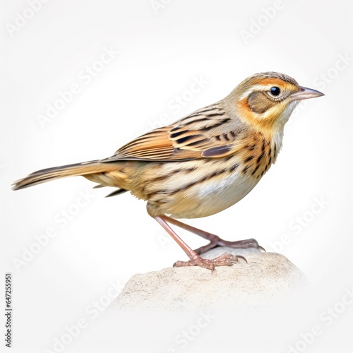 Lecontes sparrow bird isolated on white background.