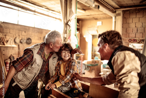 Three Generations in Carpentry  Son  Father  Grandfather