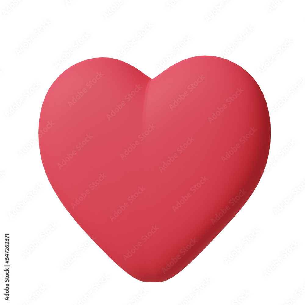 3d heart feeling for graphic element, web element isolated on white background illustration. simple minimal icons use for valentine concept. 3d rendering.