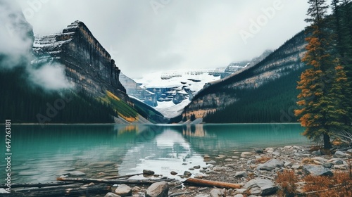 Piękna natura jeziora Louise w Parku Narodowym Banff, Kanada
