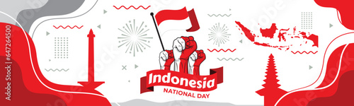 Gradient abstract indonesia independent day background

