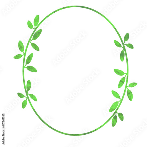 green floral frame with leaves