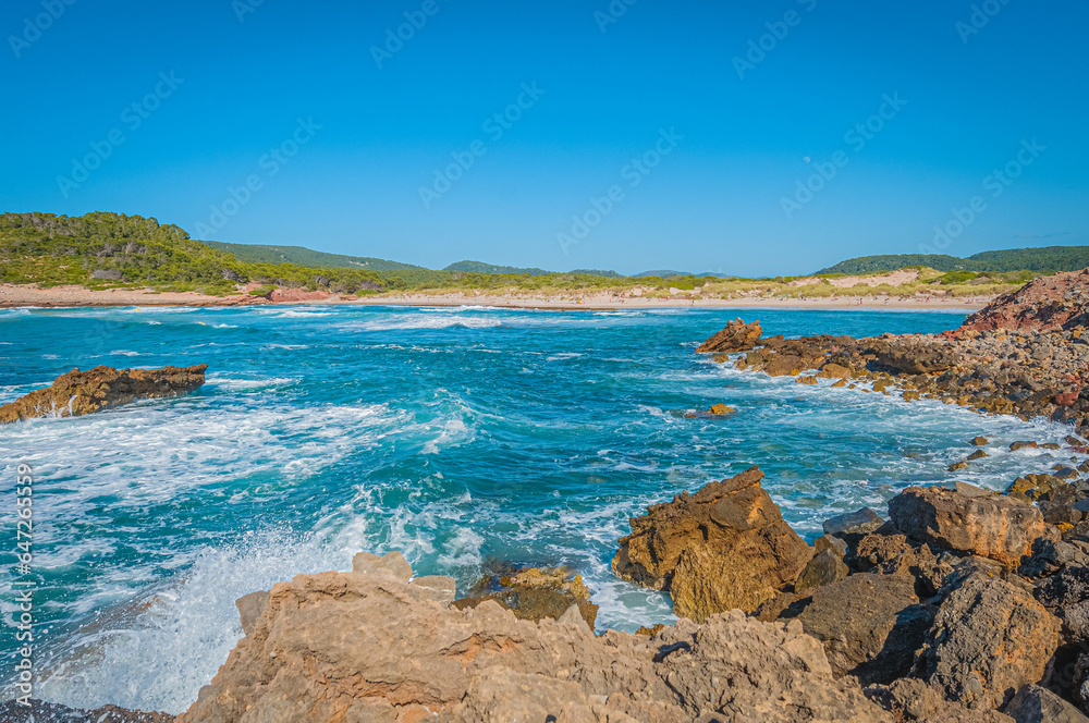 Algaiarens Beach in Menorca, Spain Algaiarens Beach in Menorca, Spain