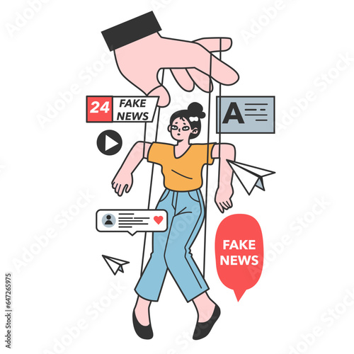 Fake news. Manipulation and control over people mind. Media influencing