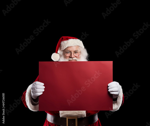 Santa Claus holding blank notice board  © 俊后生