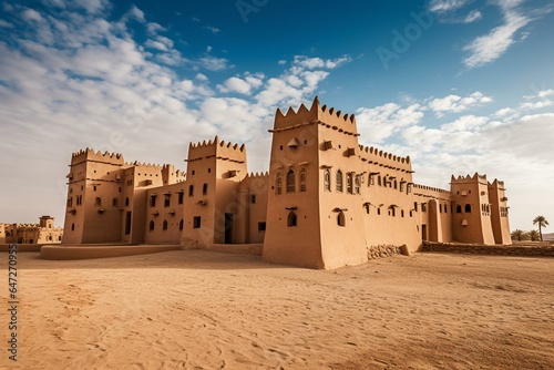 Historic palace at UNESCO site in Saudi Arabia. Generative AI photo