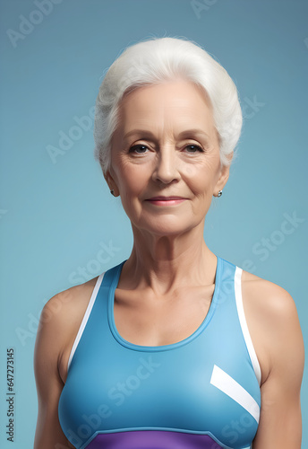 older mature woman wearing activewear , active senior female with workout clothes, happy older lady with gym wear, grandmother workout look