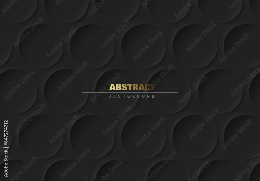 Abstract dark gray background made from dark circles with place for your text
