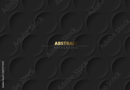 Obraz na płótnie Abstract dark gray background made from dark circles with place for your text w salonie