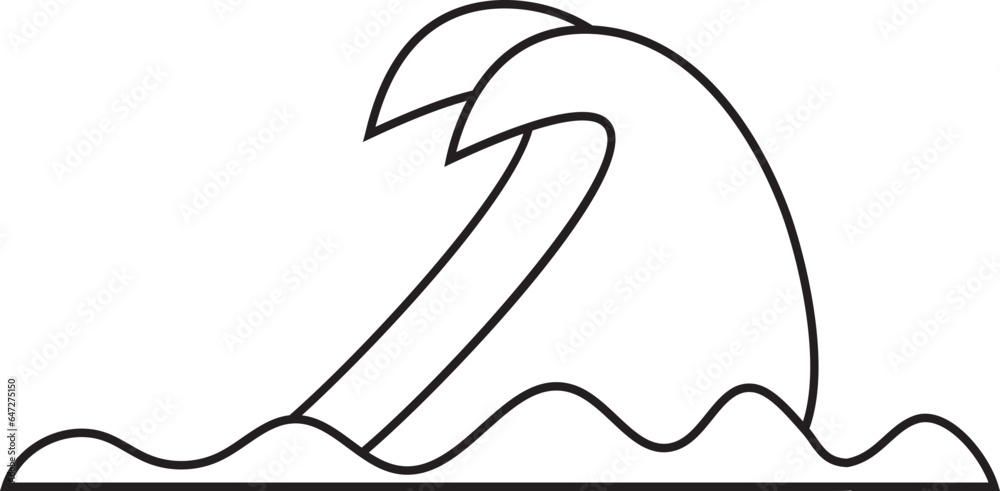 Obraz premium Ocean Wave Outline