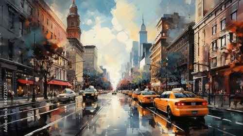 Yellow taxi in New York