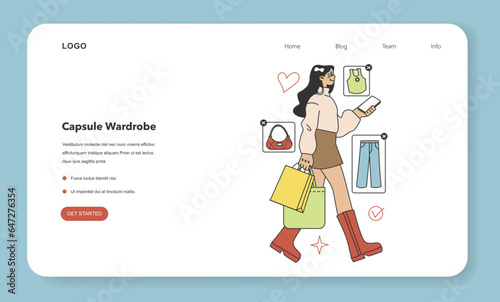 Wardrobe developing web banner or landing page. Character choose