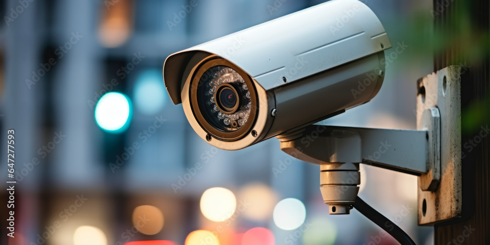 Modern Building Surveillance: Pro Security Camera in Urban Setting Modern Building Surveillance: Pro Security Camera in Urban Setting