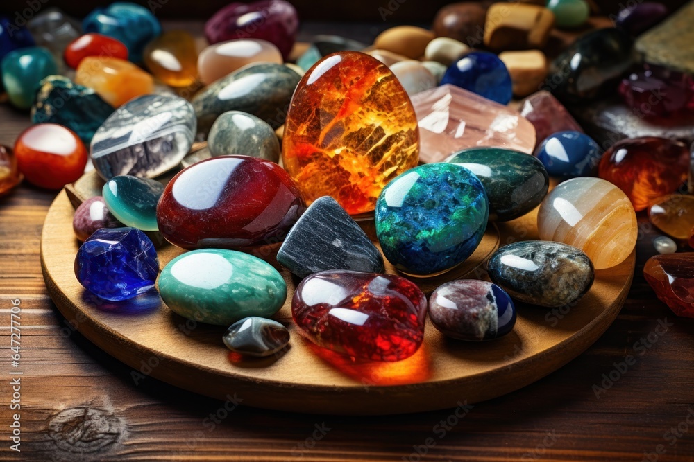 Miscellaneous decorative stones.