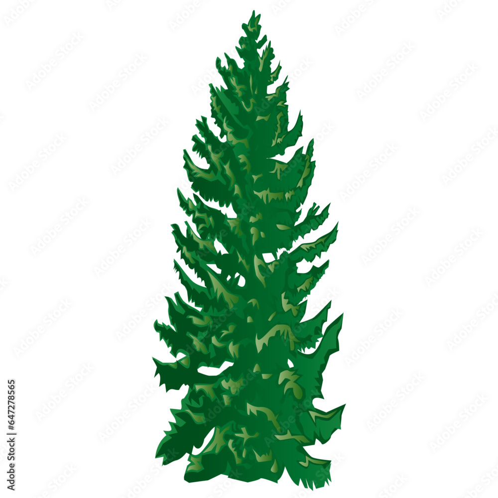 green pine tree isolated on white christmas tree isolated on white background illustration vector
