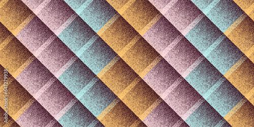 Fade dotwork rhombus shapes vector geometric seamless pattern.