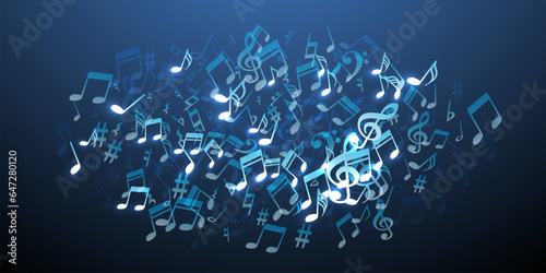 Music notes cartoon vector design. Song notation