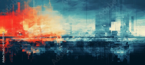 Double exposure abstract background. Generative AI technology.