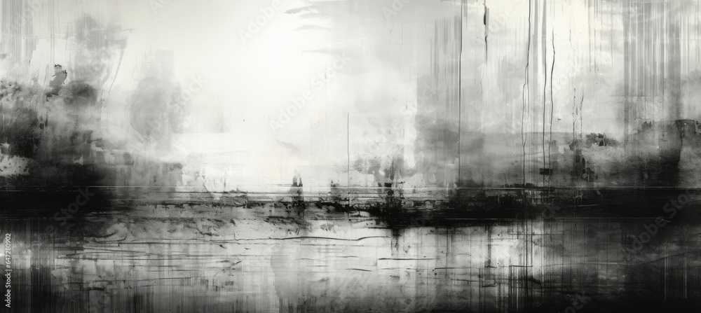 Fototapeta premium Abstract ink monochrome background. Generative AI technology.