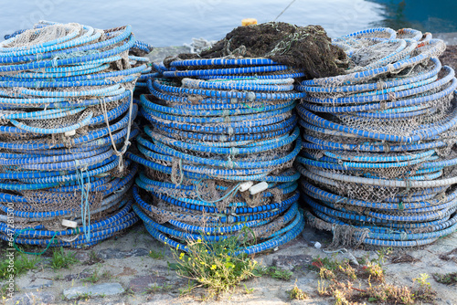Fishing nets on the port quay.