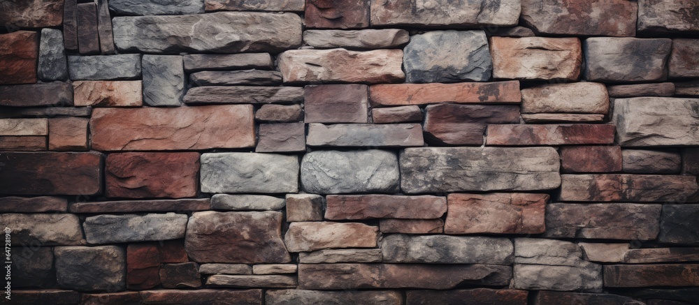 Background of a wall with stone brick texture