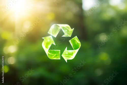 Symbol of recycling to represent ecology and the green economy boom