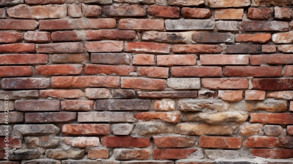 Old red brick wall background, abstract texture pattern backdrop