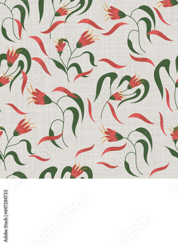 floral motifs on seamless fabric, with a beautiful fine thread texture,