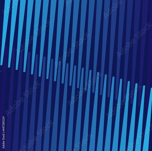 Vector abstract geometric pattern in the form of parallel sharp lines and stripes on a blue background