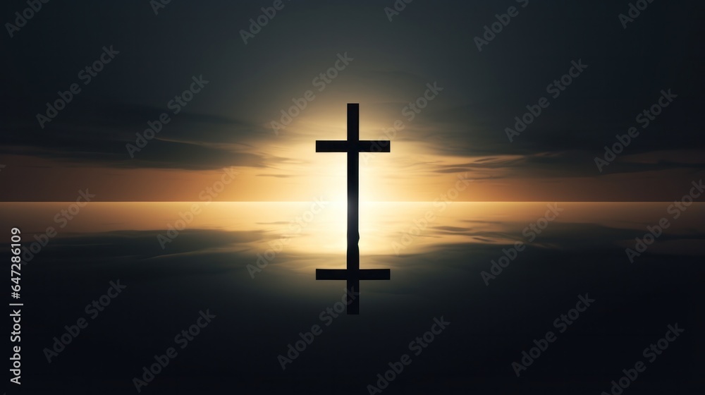Cross with Sunset Background Cross with Sunset Background