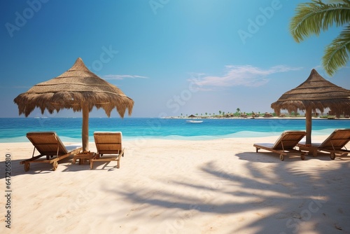 Beautiful beach in Marsa Alam, Egypt. Generative AI photo