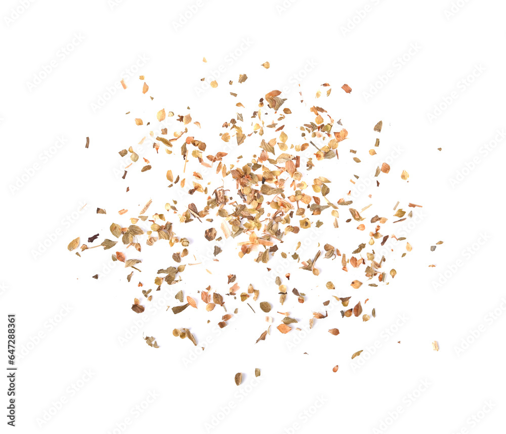 Oregano leaves on transparent png. Top view. Oregano leaves on transparent png. Top view.