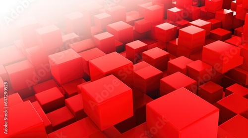 Design Template for Red and White Cubes on White Background