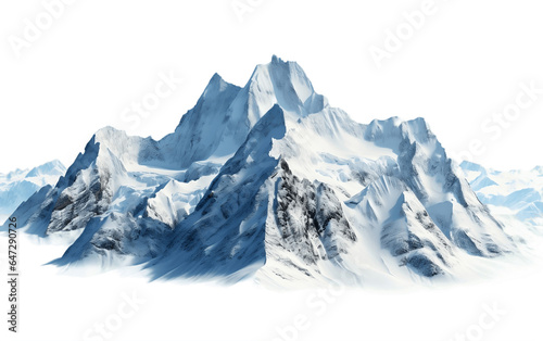 Scandinavian Snow Covered Peak Isolated on a Transparent Background PNG. Generative AI © Haider