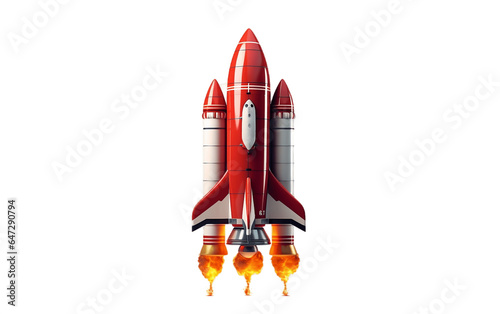 Launching the Spacecraft Isolated on a Transparent Background PNG. Generative AI