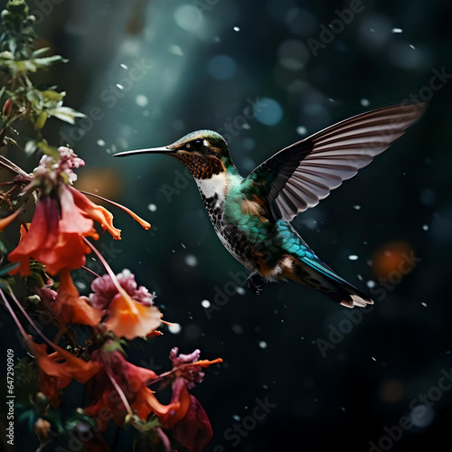 hummingbird in flight - generative ai © Martin
