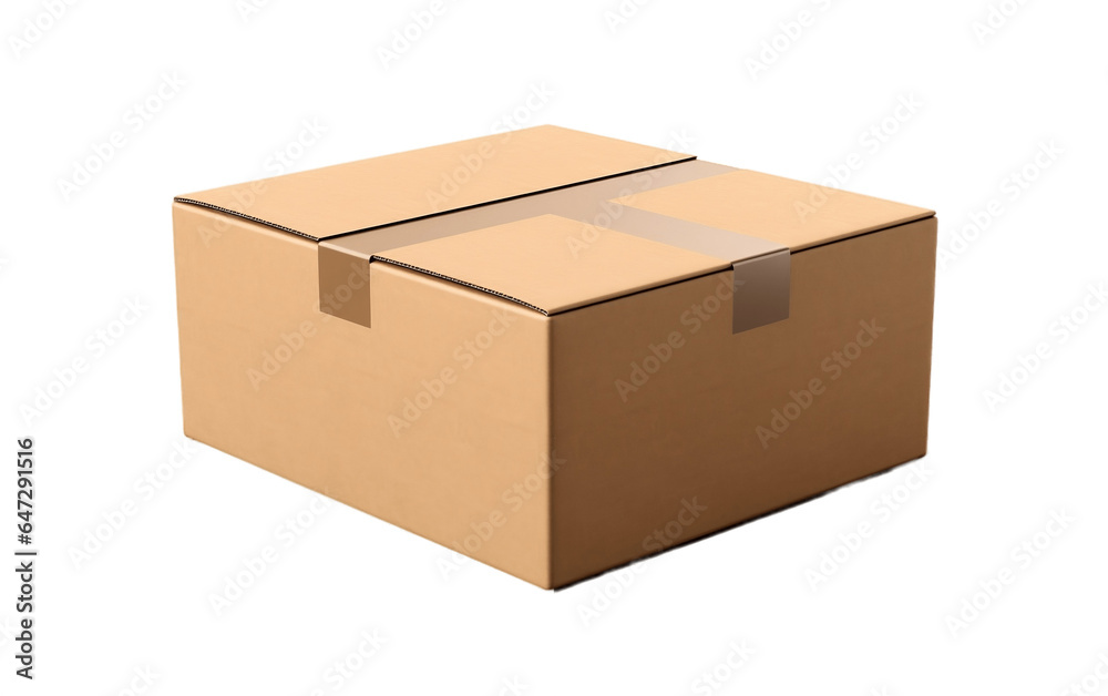 Paperboard Box Isolated on a Transparent Background PNG. Generative AI
