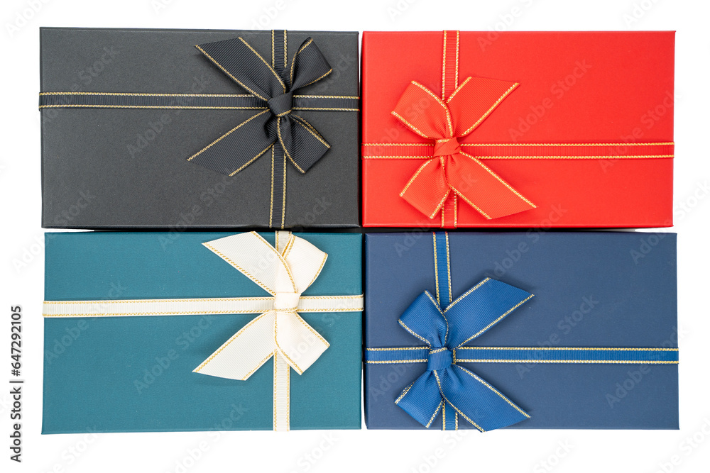 Colored gift packages box transparent