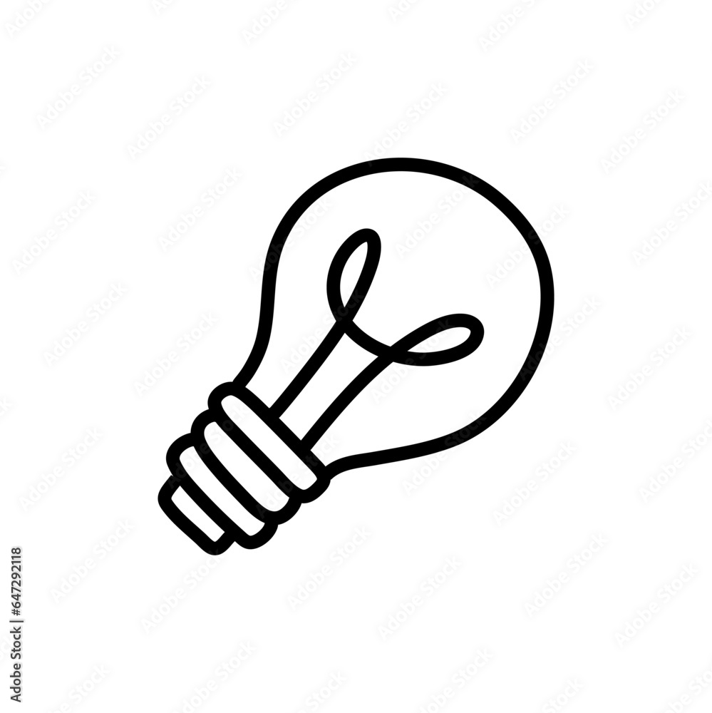 Doodle idea bulb, brainstorming bulb concept hand drawn black and white vector illustration. Doodle idea bulb, brainstorming bulb concept hand drawn black and white vector illustration.
