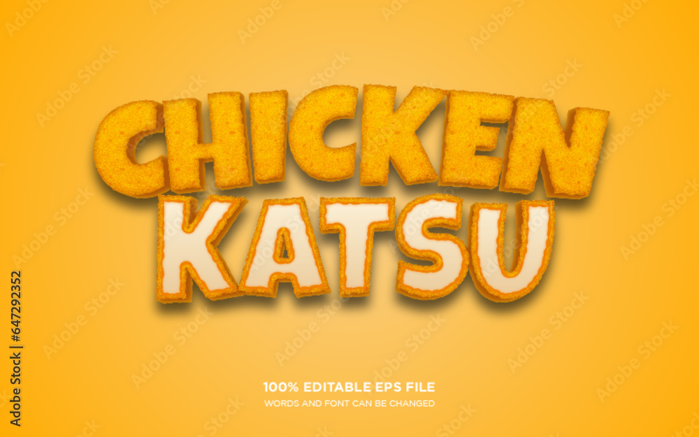 Chicken Katsu 3D editable text style effect Chicken Katsu 3D editable text style effect