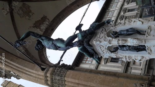 The bronze statue of Perseus with the head of Medusa located in the Piazza della Signoria
