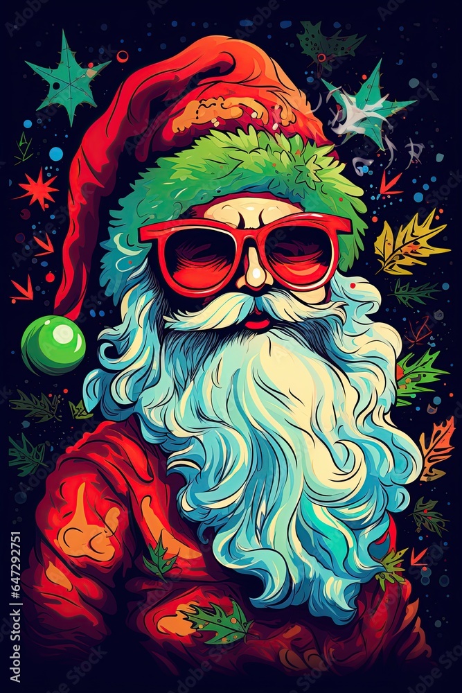 Santa Claus poster design. Ai Generative illustration