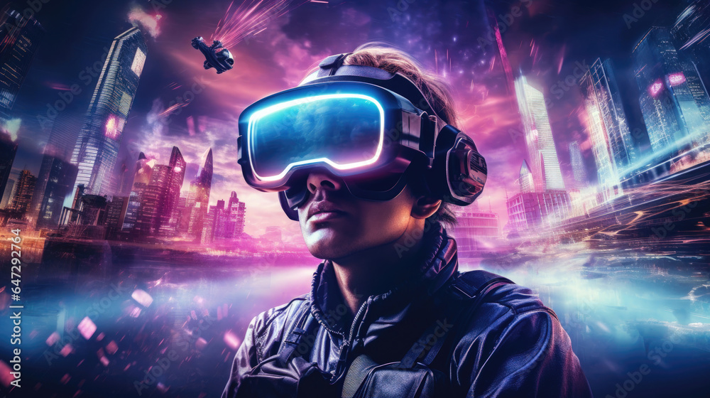 A Sci-Fi and Fantasy Concept of a Young Guy in a Digital World A Sci-Fi and Fantasy Concept of a Young Guy in a Digital World