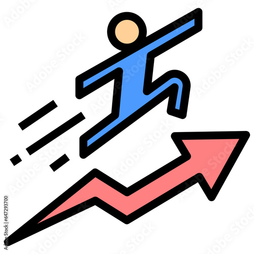 motivation filled outline style icon